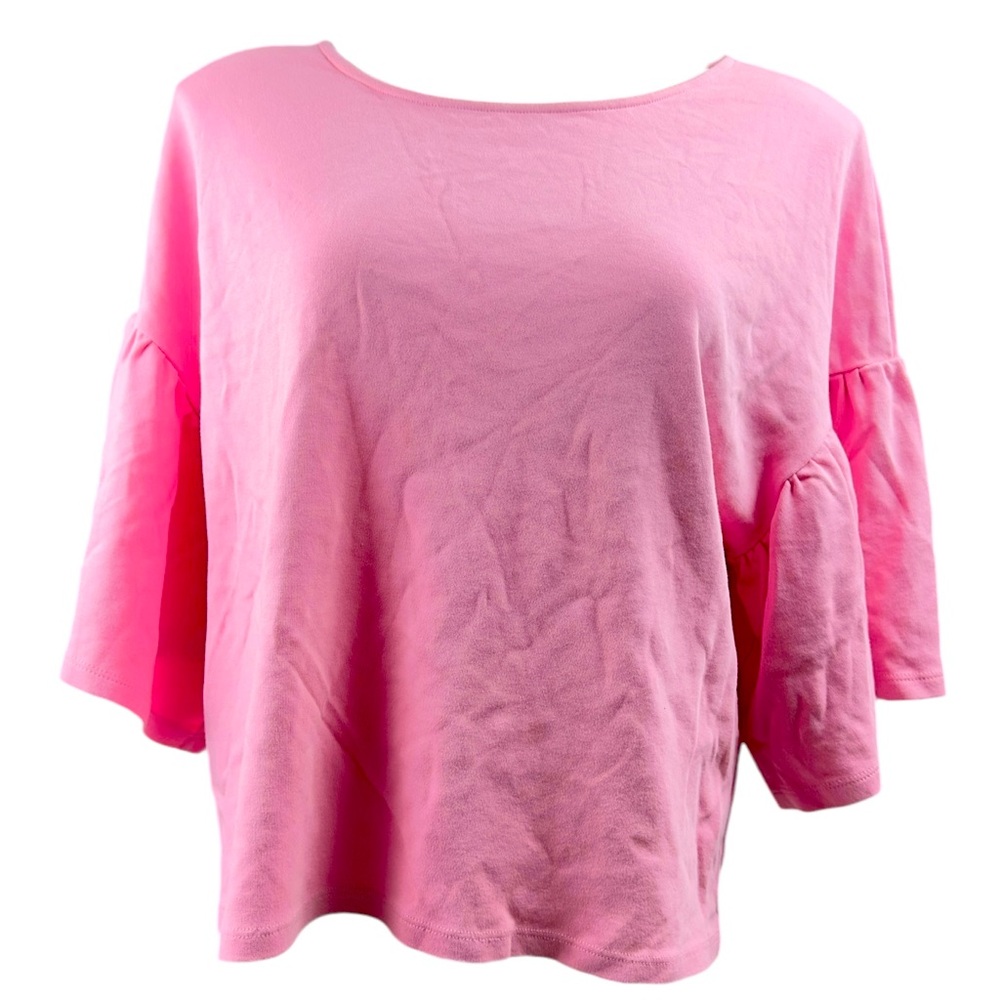 H&M Pink Ruffle Sleeve Sweatshirt